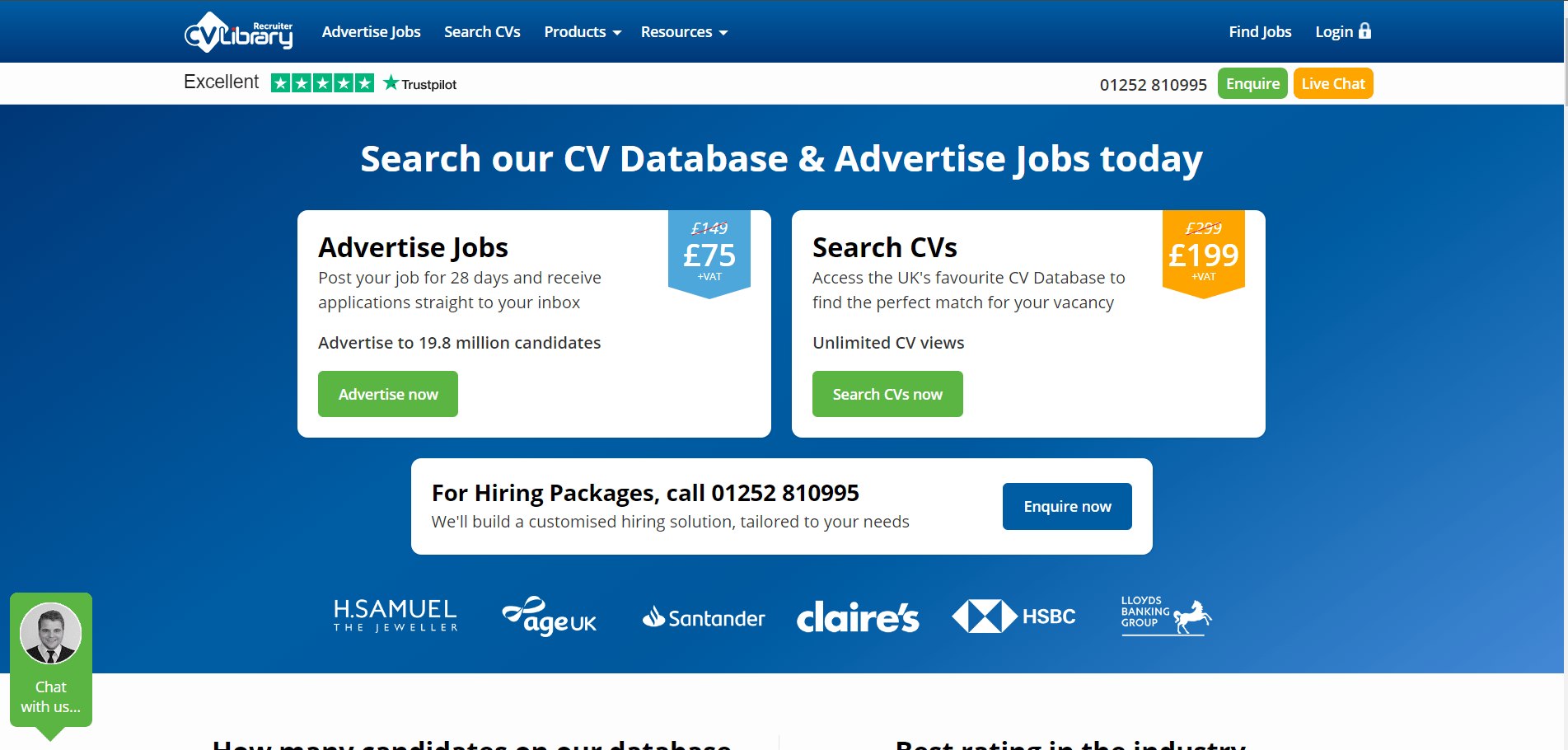 CV Library homepage