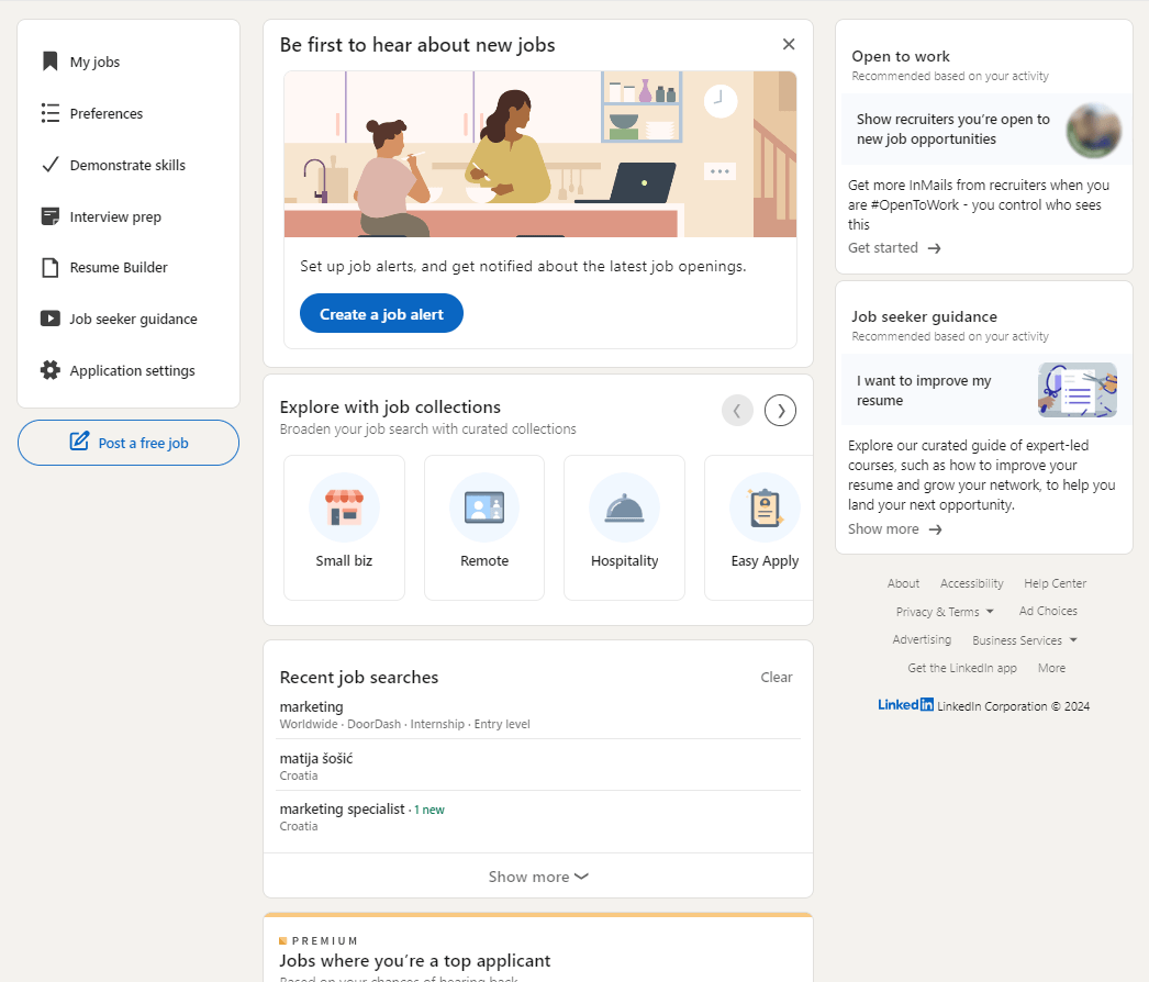 LinkedIn job board