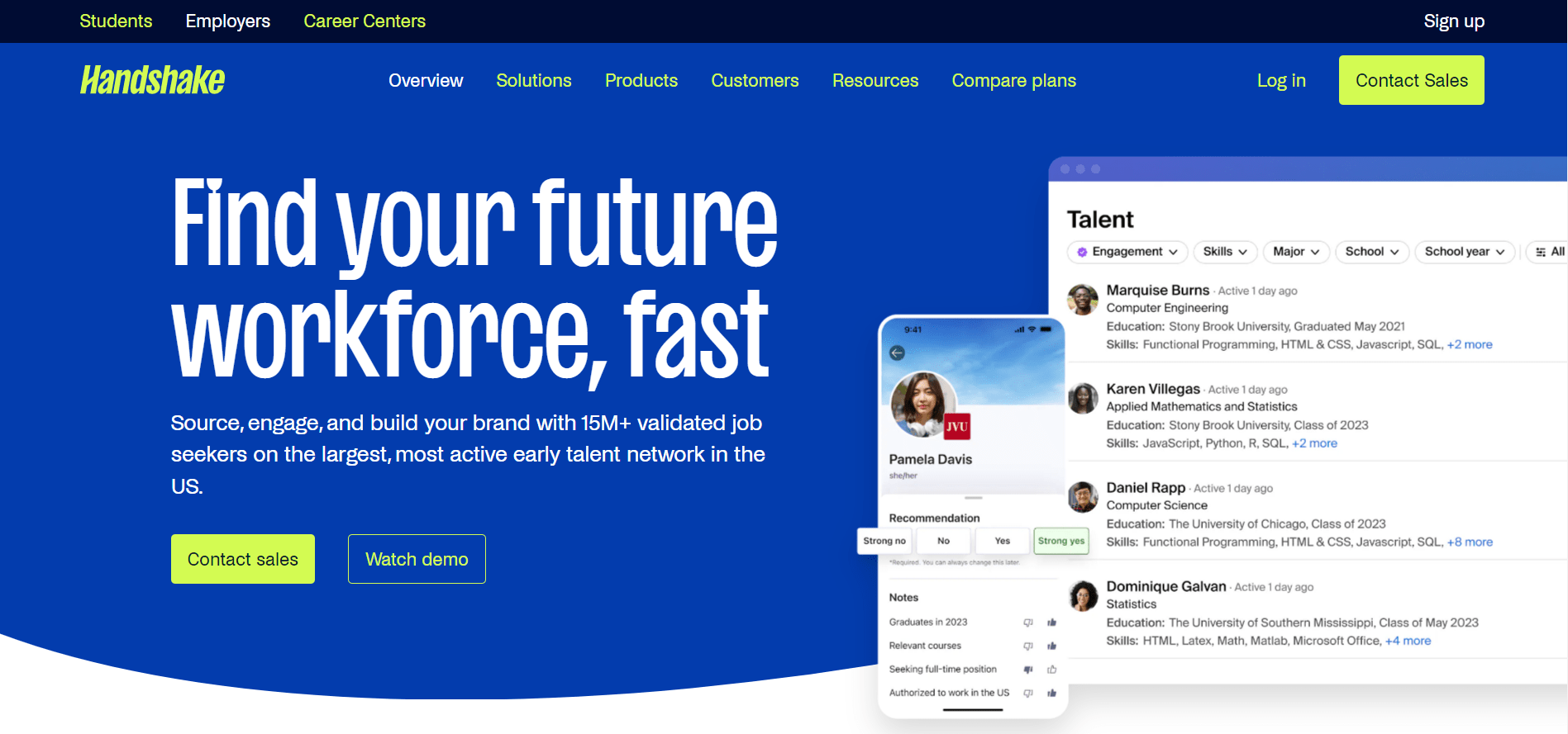 Handshake homepage
