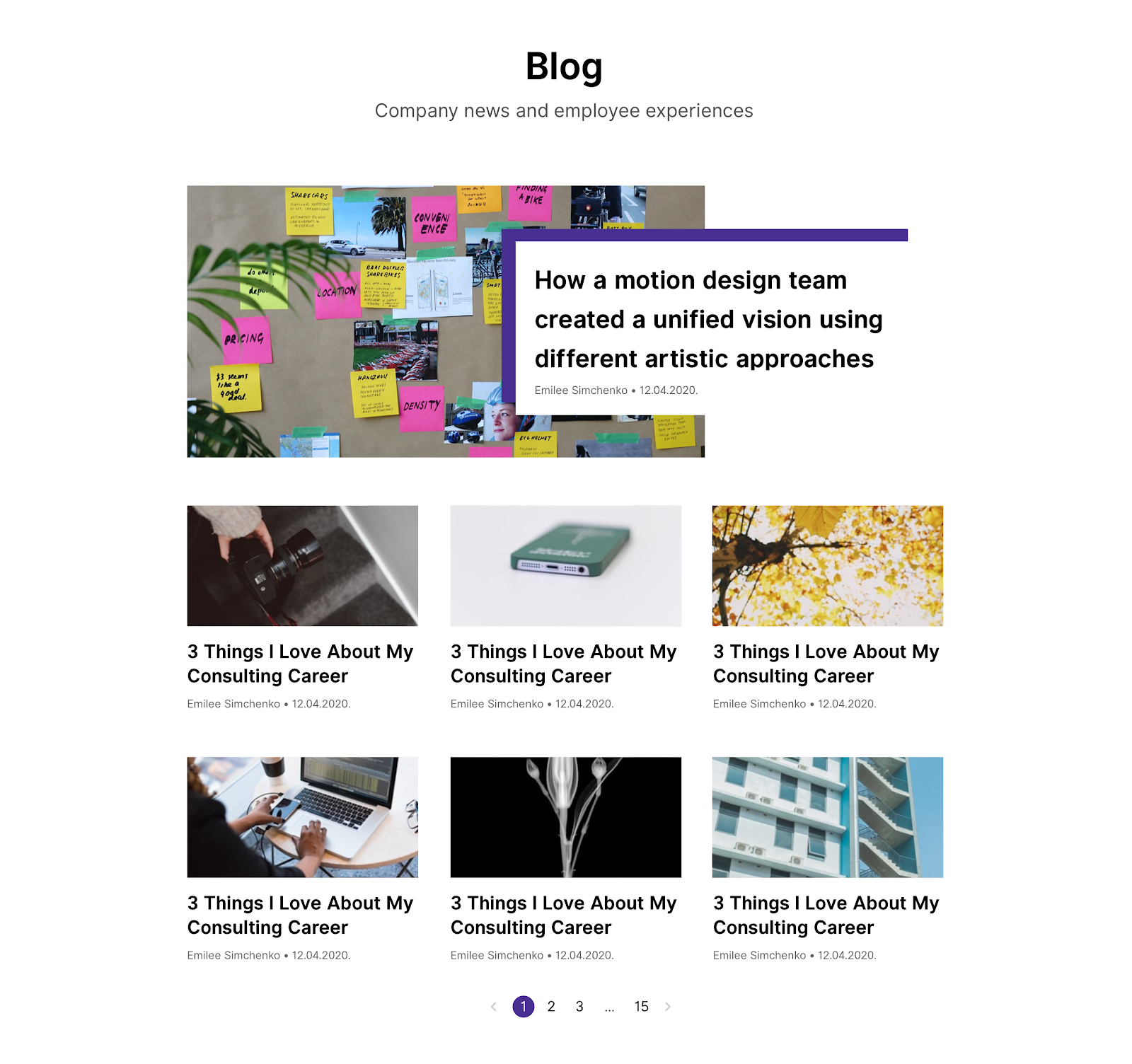 career page blog example
